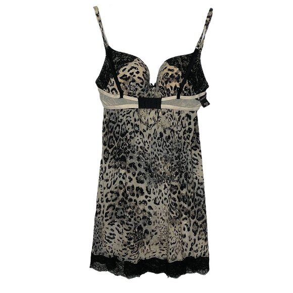 Victoria's Secret Cami Slip Dress Nightie Leopard Print Size 34C - Picture 7 of 16